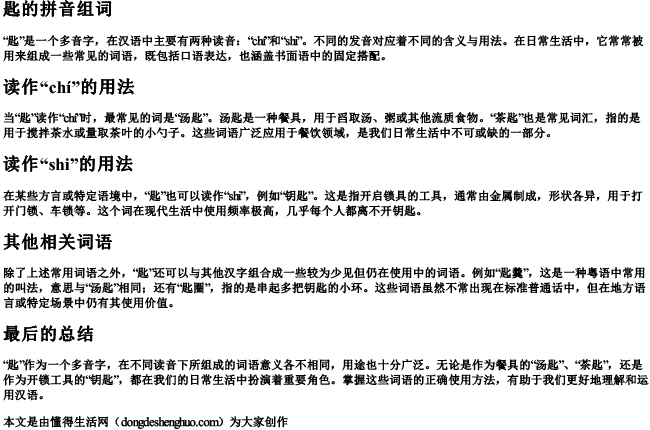 匙的拼音组词.docx免费下载(word版可打印)