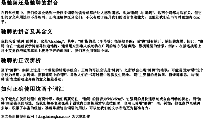 是驰骋还是驰聘的拼音.docx免费下载(word版可打印)