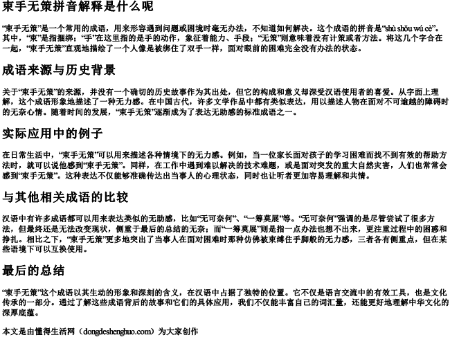 束手无策拼音解释是什么呢.docx免费下载(word版可打印)