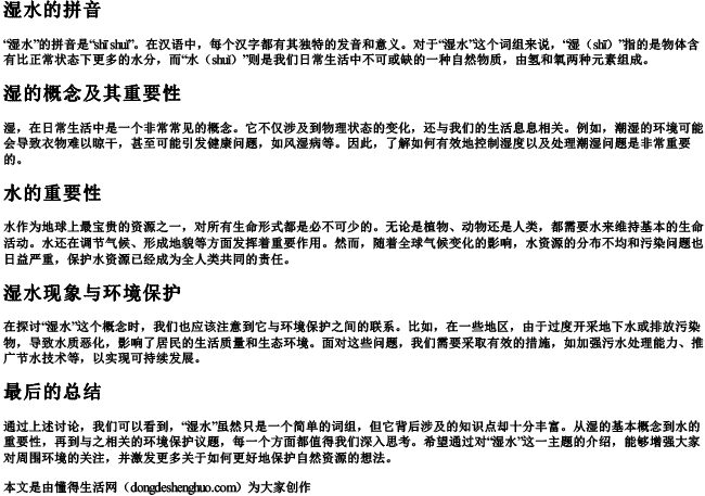 湿水的拼音.docx免费下载(word版可打印)