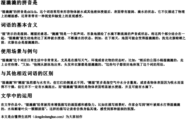 湿漉漉的拼音是.docx免费下载(word版可打印)