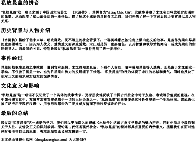 私放晁盖的拼音.docx免费下载(word版可打印)