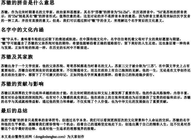 苏辙的拼音是什么意思.docx免费下载(word版可打印)