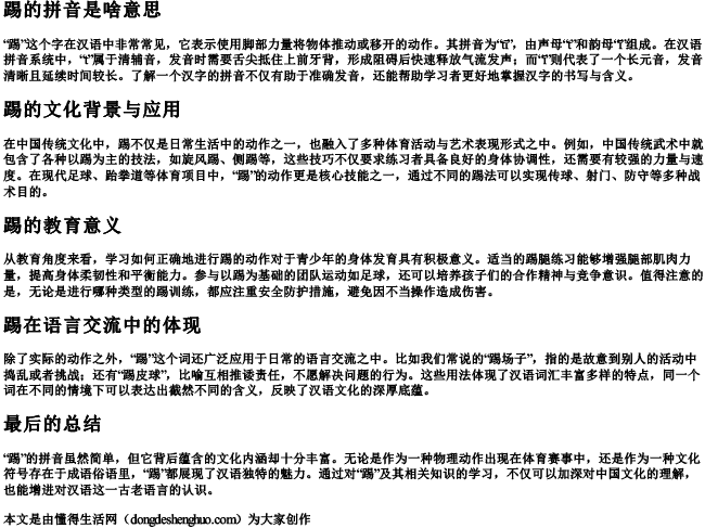 踢的拼音是啥意思