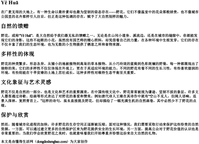 野花两个字的拼音